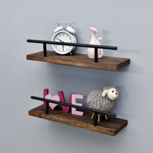 HONEYBEE 2-Piece Rustic Wood Floating Shelves